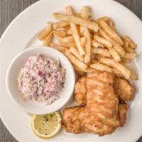 Fish & Chips · north atlantic cod / house-made beer batter / tartar sauce / french fries / cole slaw