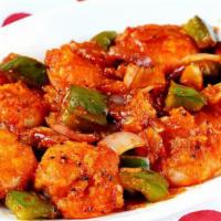 Shrimp Chilli · The original spicy goa shrimp curry.
