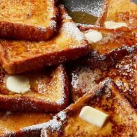 French Toast · Dish made of sliced bread soaked in eggs and typically milk, then fried.