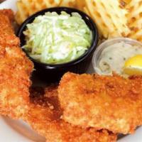Fish & Chips · An old Wisconsin tradition. Atlantic cod served with waffle fries, coleslaw, marble rye brea...