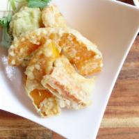 Veggie Tempura · Deep fried veggies - vegetarian and vegan friendly.