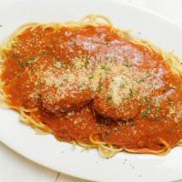 Spaghetti · With choice of meat or marinara sauce and meatballs or sausage.