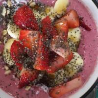 Triple Threat Smoothie · Strawberries, Blueberries, Blackberries, Banana, Almond Milk 24 ounces