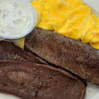2 Eggs With Gyro Meat · With hash browns or grits.