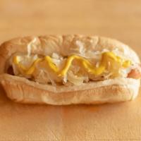 Kraut Dog · Hot Dog topped with Mustard and Sauerkraut.