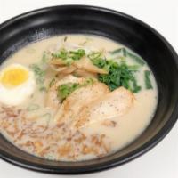 Chicken Ramen · Chicken broth: Topping with grill chicken, bean sprouts, spinach, bamboo shoot, green onion,...