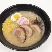 Miso Ramen · Miso base, pork broth: Topping with pork chashu, bean sprouts, kikurage, corn, bamboo shoot,...
