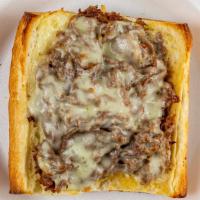 Bubba Beef · Our freshly sliced homemade Italian beef served on crisp garlic bread w/ melted mozzarella c...