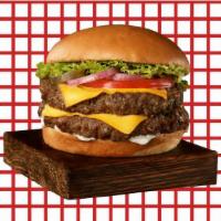 Double Cheese Burger · Burgers with two succulent beef patties, seasoned to perfection, grilled, and served in our ...