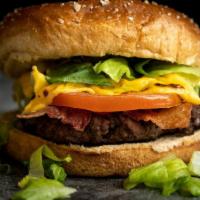 Clean Eatz Burger · Turkey bacon, romaine, tomato, & low-fat American cheese (CALS 276)