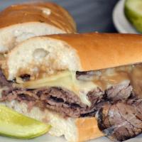 Bob’S Beef Brisket · Slow-cooked beef brisket in natural gravy and melted Swiss cheese, served on a fresh Italian...