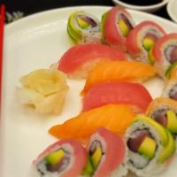 Tuna & Salmon Special · In: tuna, avocado. Out: tuna, antibiotics free salmon, avocado with 2 pieces of tuna nigiri ...