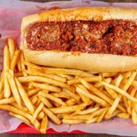 Meatballs Sandwich · All sandwiches come with French fries.