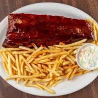 Full Slab Bbq Baby Back Ribs · Served with fries and cole slaw.