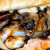 Teriyaki Chicken · Grilled & Topped with Sautéed Onions and Mushrooms, Swiss Cheese, and Mayo.