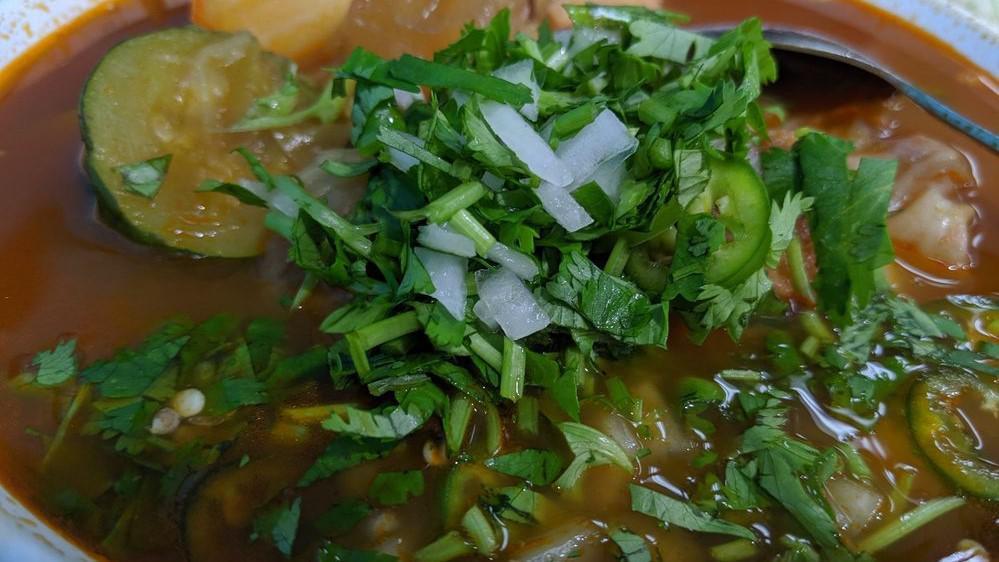 Sopa De Pata (Mondongo) · Cow feet soup.