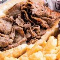 Italian Beef Sandwich · Sliced thin and piled high on Italian bread. Hot sandwiches are served with French fries.