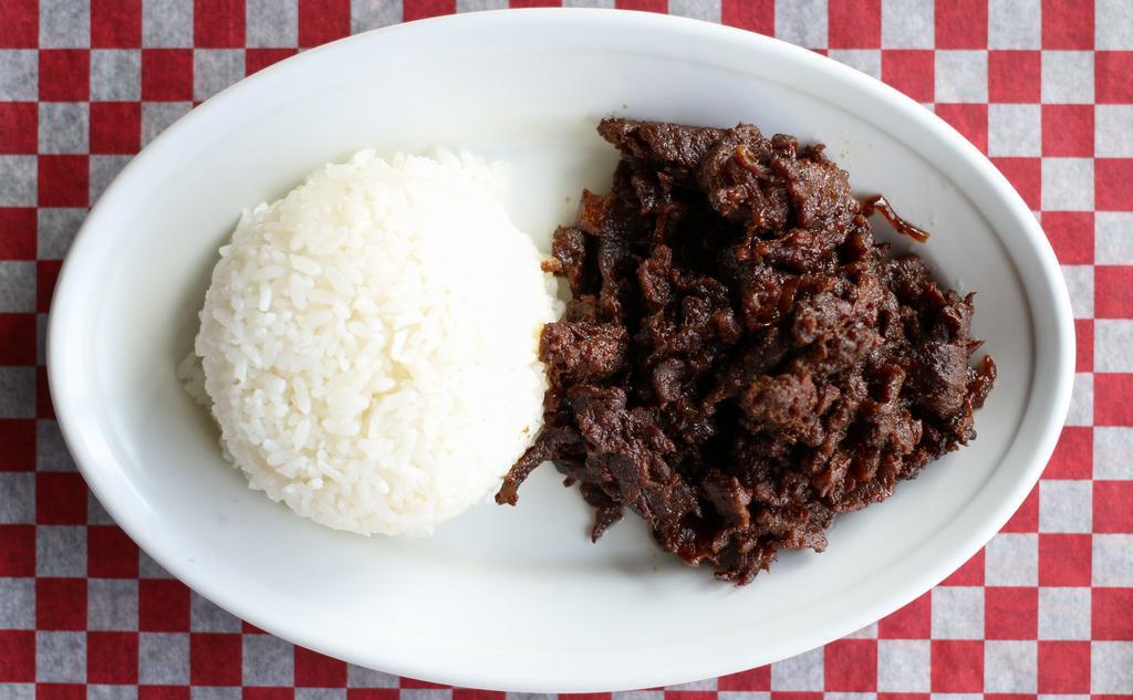 Kids Korean Bbq Beef Short Rib · with steamed rice (contains sesame)