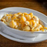 Five Cheese Beer Mac And Cheese · Cheddar, Pepper Jack, Romano, Asiago and Parmesan, Anchor Porter Cheese Sauce, Pasta Shells,...