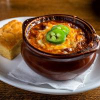 Two Hearted Chili · Sheff's specialty chili made with our smoked brisket and pork, chorizo, bacon, peppers, bean...