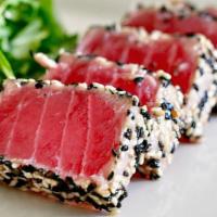 Ahi-Tuna · Sesame, Grilled or Blackened and served with wasabi and soy sauce