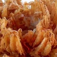 Battered Onion Petals · Served with thousand island dressing for dipping.