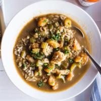 Seafood Gumbo With White Rice · 