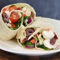 Tuscan Wrap · Baby spinach, red onion, mozzarella, artichoke hearts, roasted red peppers, kalamata olives,...