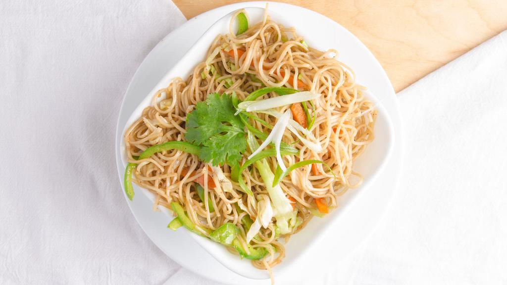 Veg Hakka Noodles · Soft noodles, stir-fried with vegetables, and Indo-Chinese spices.