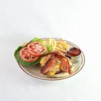 Bacon Double Double (Gf) · twice the meat and cheese. american cheese, lettuce, tomato, grilled onions & house sauce wi...
