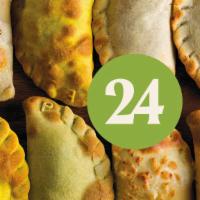 Combo 24: Veggie Paradise · 12 Portobello, Spinach & Mozz  + . 6 Spicy Cheese  + . 6 Shiitake Curry (Vegan)