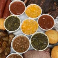 Meats Platter (Two Meats Combo) · Five Meat Choices: A half pound of rib tips. Two bones of spareribs. Three whole wings. Two ...