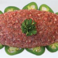 Raw Kafta Appetizer (1/2) Lb · Ground beef, mixed with onions/parsley.