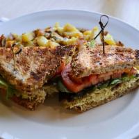 Chicken Avocado Blt · Pulled chicken breast with our Greek yogurt avocado sauce, thick-cut bacon, baby lettuce, an...