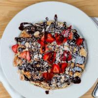 Chocolate Almberry · Vegetarian. Contains Tree Nuts. Chocolate chunk pancakes, topped with housemade sea salt Gui...