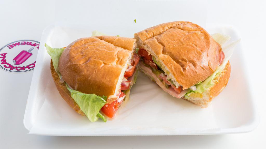 Torta · Torta comes with Mayonnaise, butter, onion,  tomato, lettuce, avocado, jalapenos.