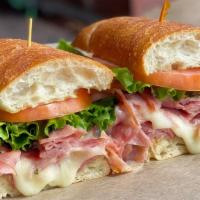 Ham & Cheese Grinder · Dearborn ham, house cheese blend, lettuce, tomatoes and mayo