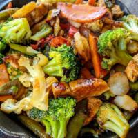 Chicken Stir Fry · Garden mix of fresh vegetables and seasoned chunks of chicken breast sautéed in a teriyaki s...