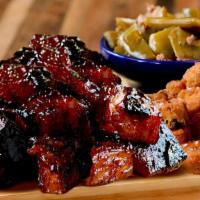 Burnt End Brisket Dinner · Served with two sides and roll.