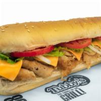 Chicken & Cheddar Sub · Made with grilled chicken, cheese ranch dressing, fresh bread, USDA grade A meats, cheese, o...