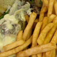 Philly Cheese Steak Sandwich/Fries · 