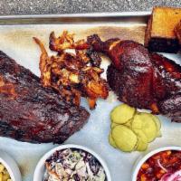 Smokeheads Bbq Platter · This meal is designed for those with large appetites or folks who just can’t make up their m...
