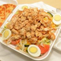 Grilled Chicken Salad · Lettuce, tomato, onion, and cheddar cheese, and chicken Brest