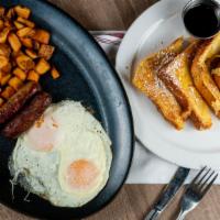 Lumberjack Breakfast® · 1406-1730 c. Two eggs served with a choice of two pieces of bacon, sausage or turkey sausage...