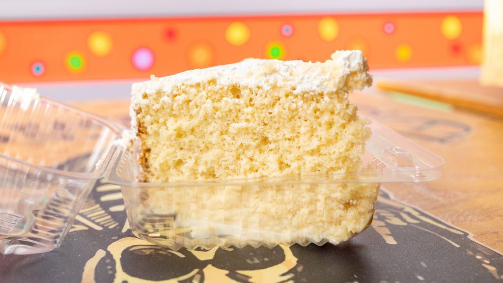 Tres Leches · traditional mexican vanilla sponge cake and sugar icing.