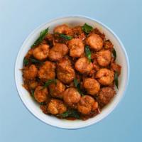 Chilli Shrimp Ching'S · Shrimp tossed in peppers and Indo-Chinese sauce.