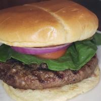 Brew Burger · Premium beef, lettuce, tomato, onion and pickle.