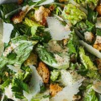 Classic Caesar (V) · Vegetarian. Romaine, herbed croutons, parmesan, classic caesar dressing.