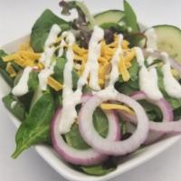 House Salad · House Salad With, Romaine, Cheddar, Red Onion, Diced Tomato