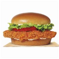 Spicy Crispy Chicken Sandwich · Made with juicy, tender and crispy 100% white meat chicken, seasoned and breaded with bold f...